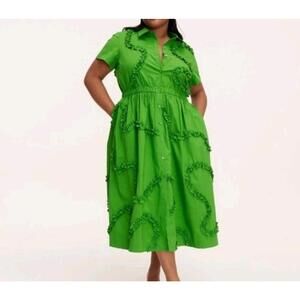 Kate Spade x Target Women's Ribbon Midi Dress 3XL Green Short Sleeve